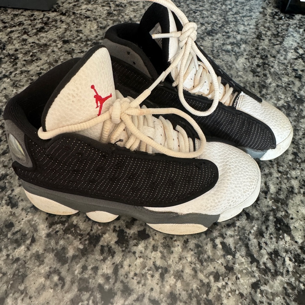 Jordan Kids Black and White Low-Top Sneakers